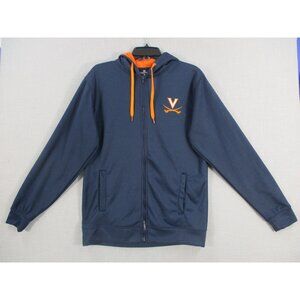 Colosseum Mens Navy Blue Virginia Cavaliers Full-Zip Hoodie Jacket With Orange A